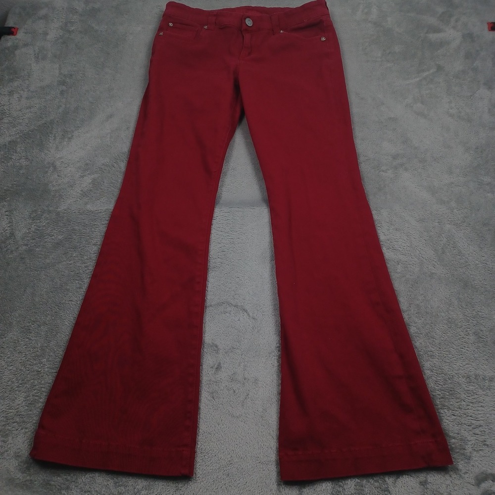 Kut From The Cloth Jeans Womens 8 Red Maggy Flared Pockets Preppy